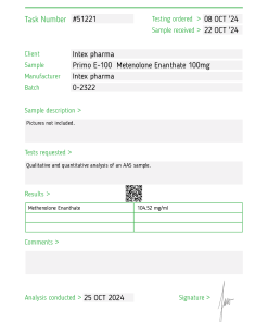Alternative view of BUY INTEX PHARMA PRIMO E-100 METHENOLONE ENANTHATE-10 ONLINE UK